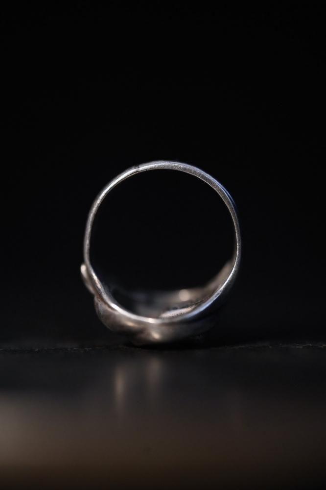 Vintage silver cat  14K mouse ring