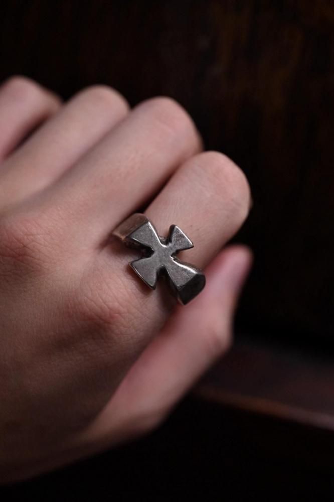 Vintage iron cross silver ring