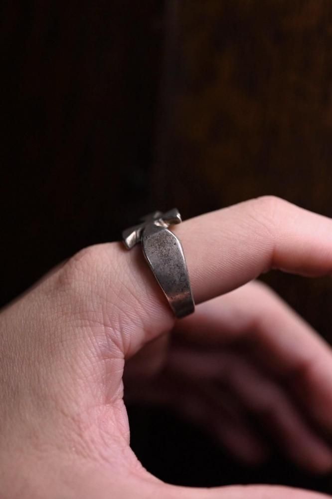 Vintage iron cross silver ring