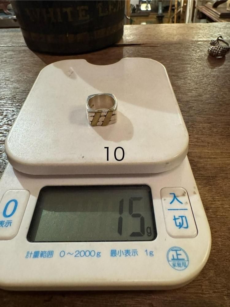 Mexico vintage silver  brass ring