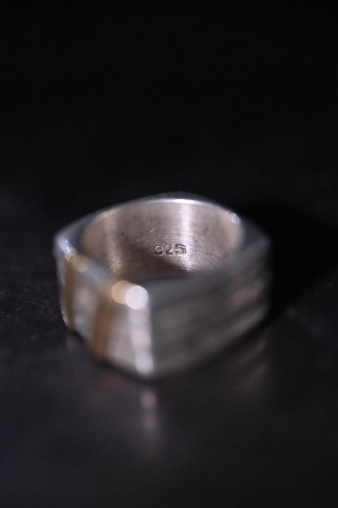 Mexico vintage silver  brass ring