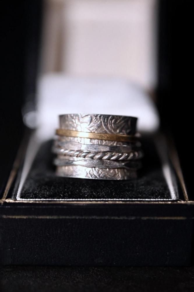 Vintage silver  brass ring