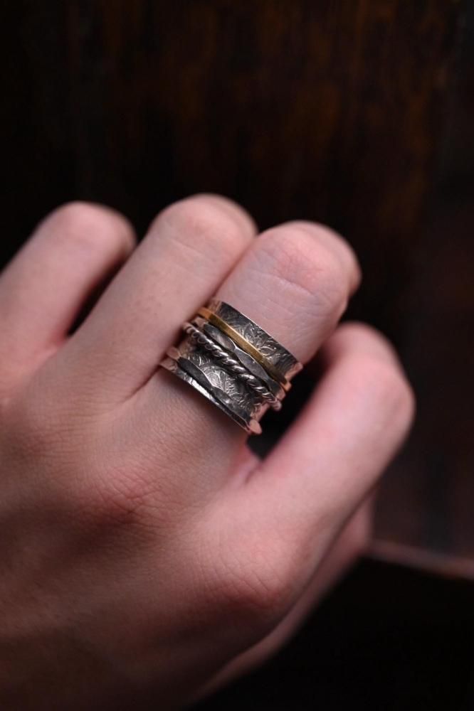 Vintage silver  brass ring