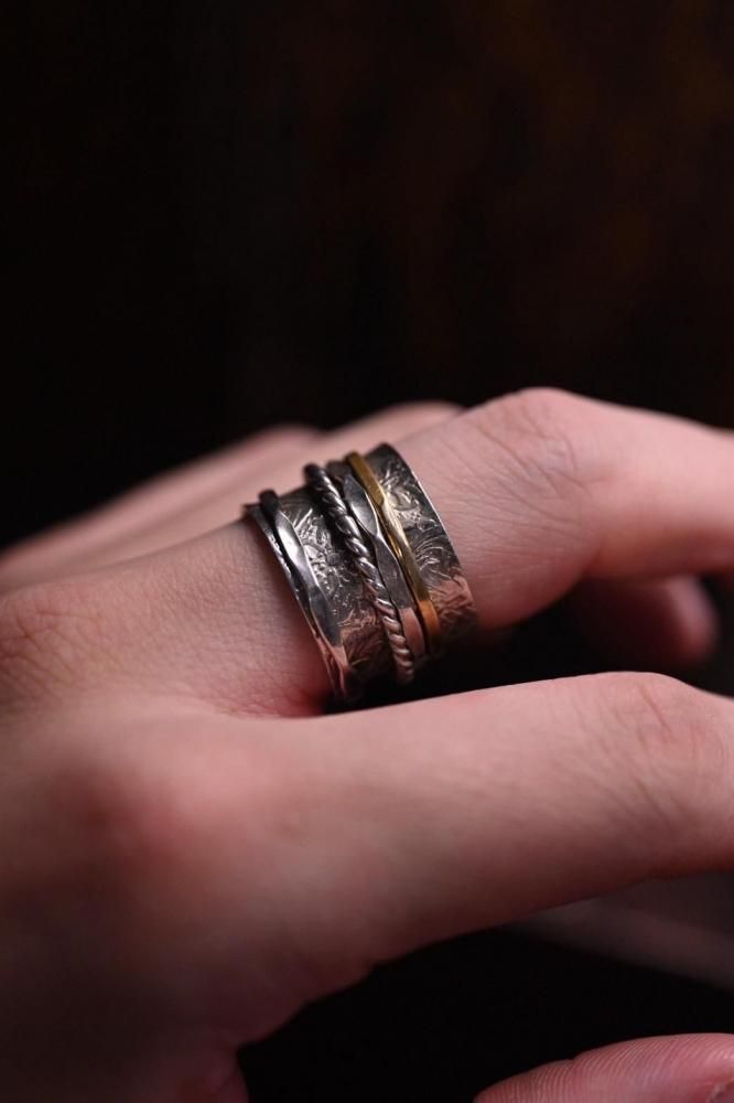 Vintage silver  brass ring