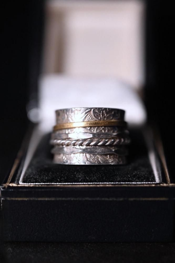 Vintage silver  brass ring