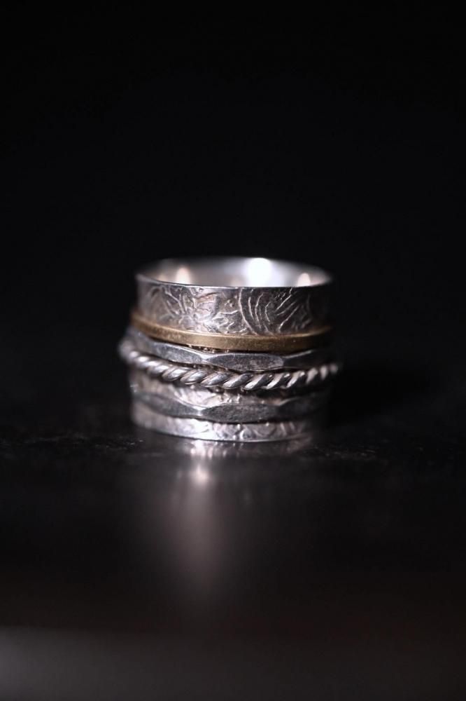 Vintage silver  brass ring