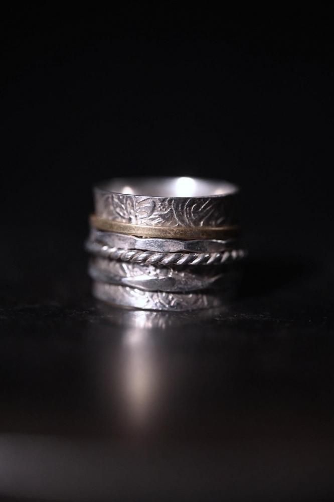 Vintage silver  brass ring