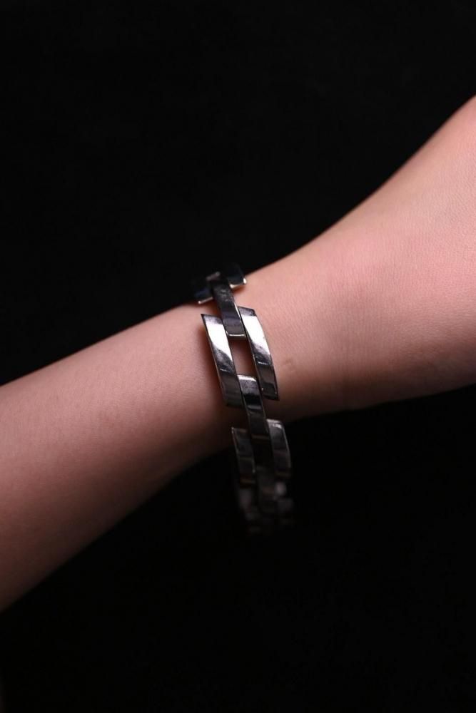 Vintage modern heavy silver bracelet