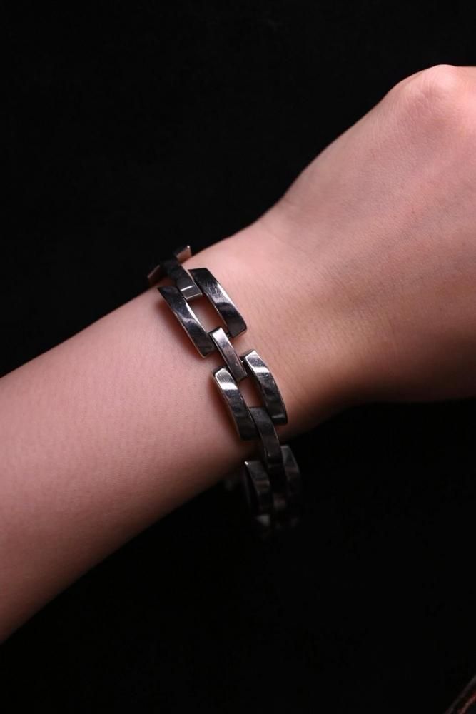 Vintage modern heavy silver bracelet
