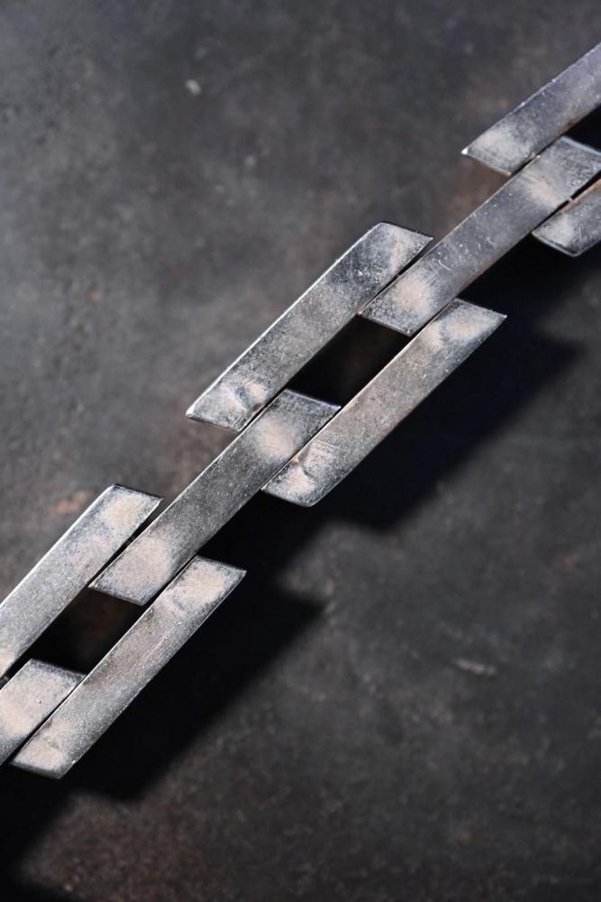 Vintage modern heavy silver bracelet
