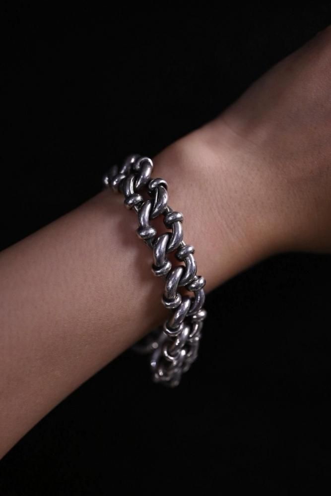 Vintage heavy silver chain bracelet