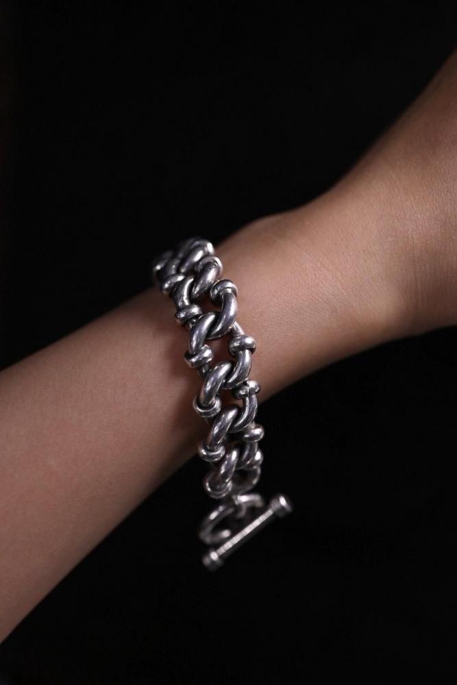 Vintage heavy silver chain bracelet