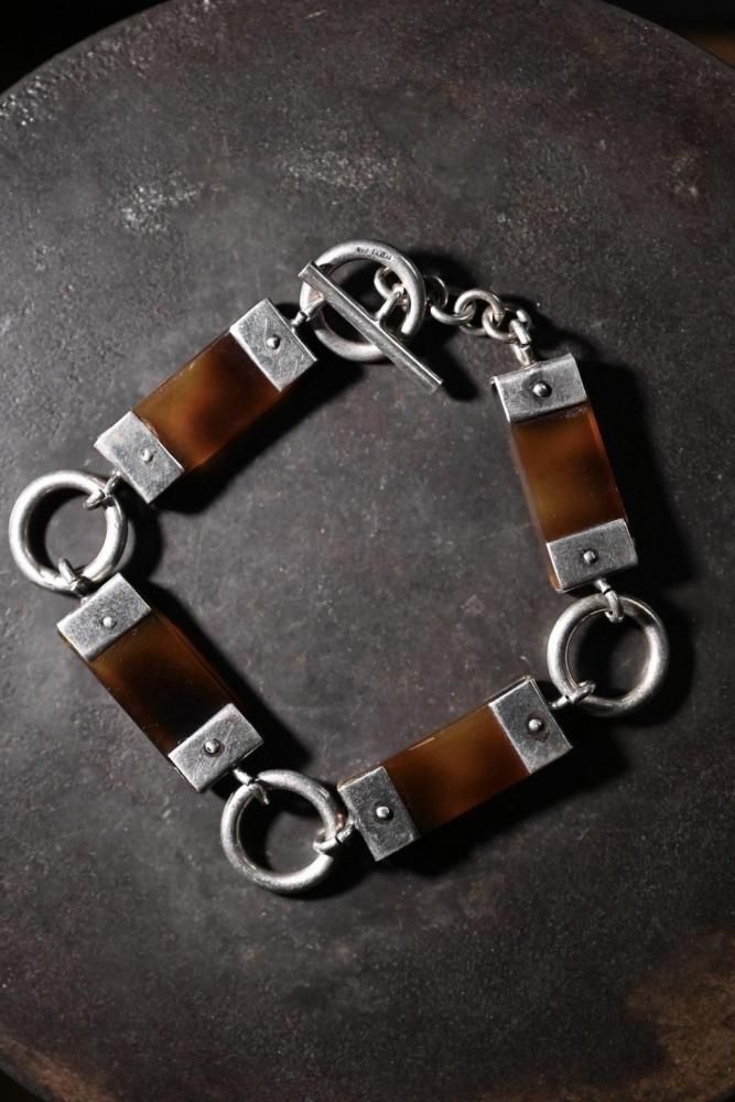 Vintage silver  amber bracelet