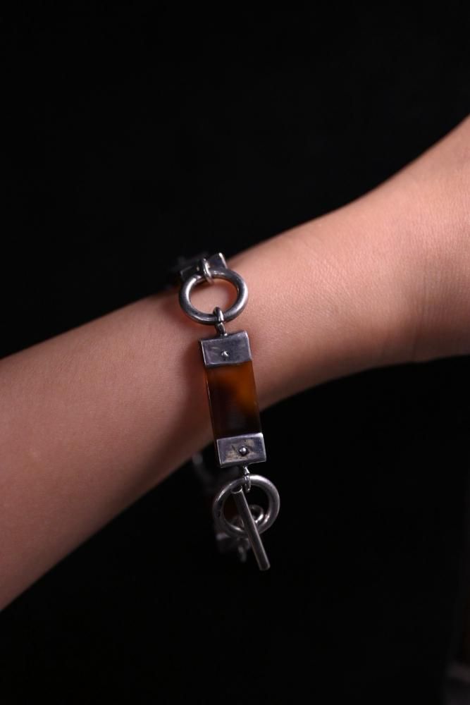 Vintage silver  amber bracelet