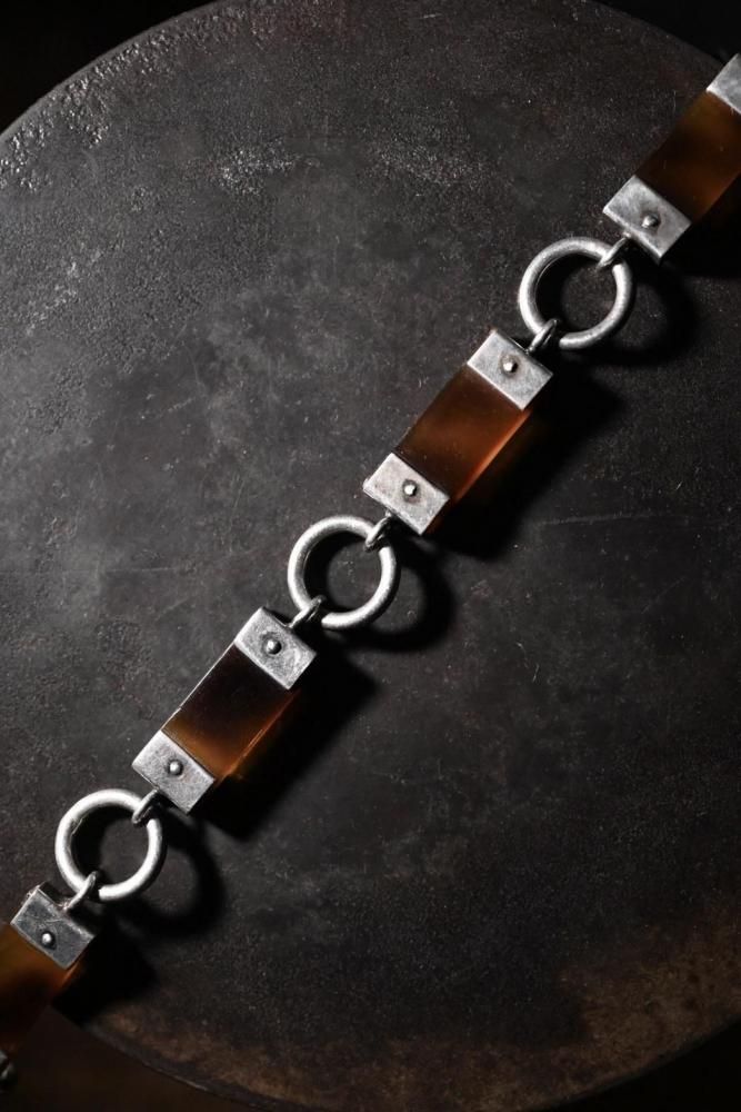 Vintage silver  amber bracelet