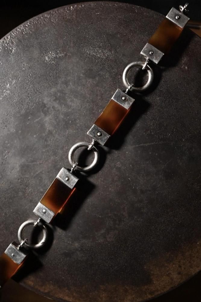 Vintage silver  amber bracelet