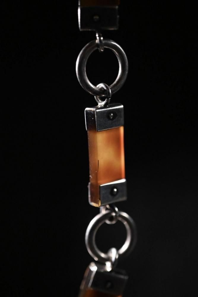 Vintage silver  amber bracelet