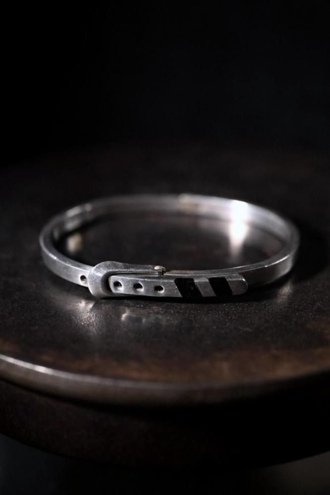 Vintage silver  onyx belt bracelet