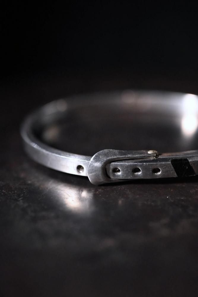 Vintage silver  onyx belt bracelet