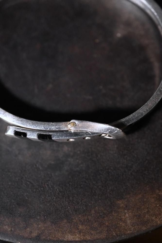 Vintage silver  onyx belt bracelet