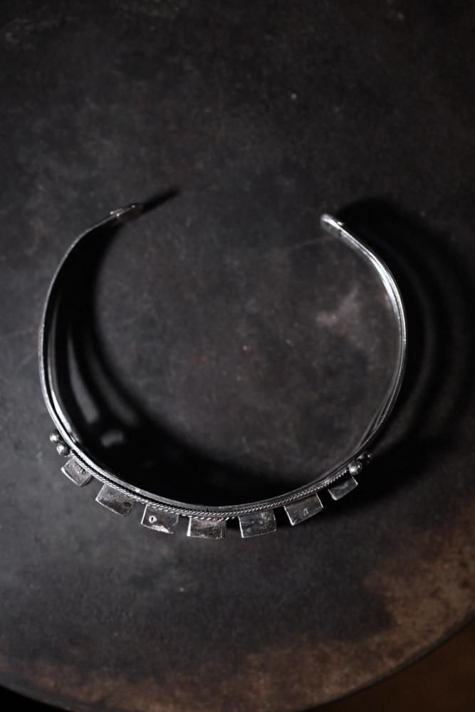 Vintage silver  shell  onyx bangle