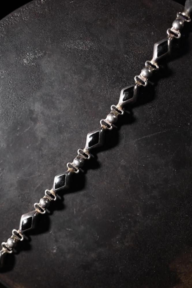 Vintage silver  onyx bracelet