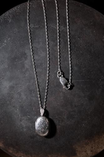 Vintage silver locket necklace