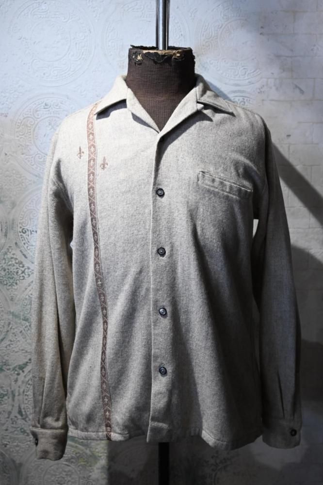 us 1960's fleur de lis wool shirt