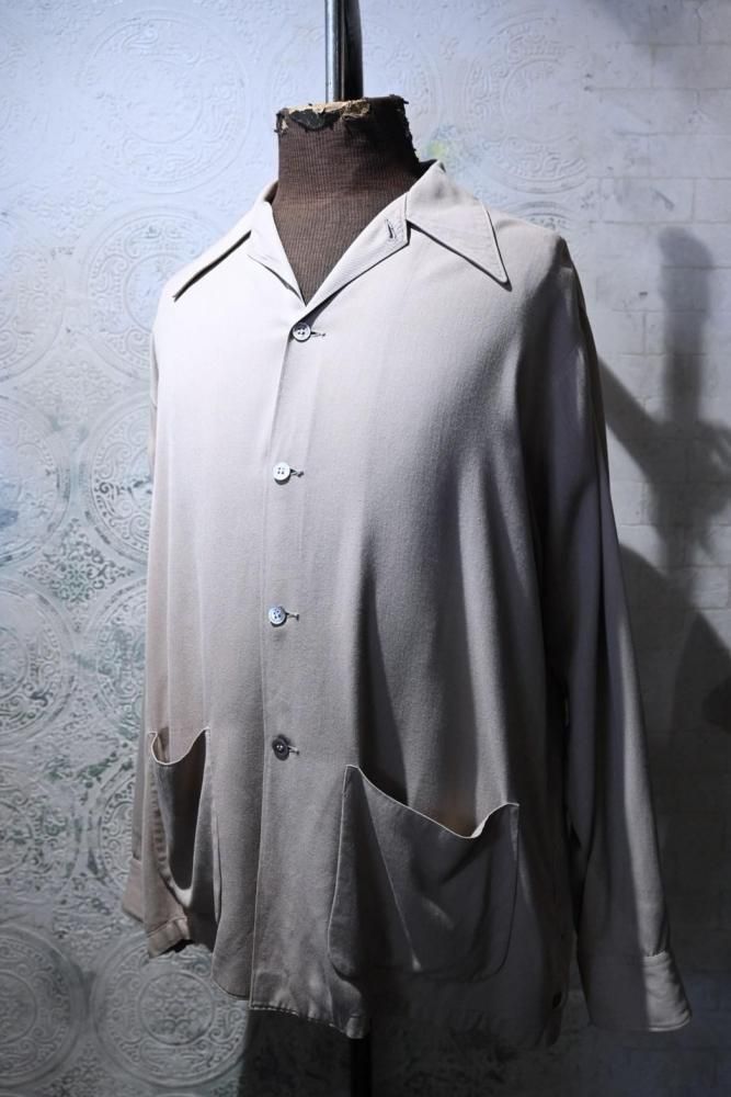 us 1950's rayon gabardine shirt jacket