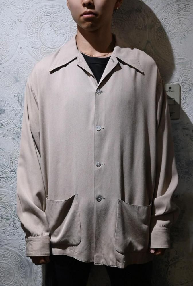 us 1950's rayon gabardine shirt jacket