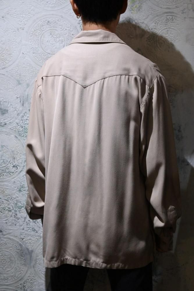 us 1950's rayon gabardine shirt jacket