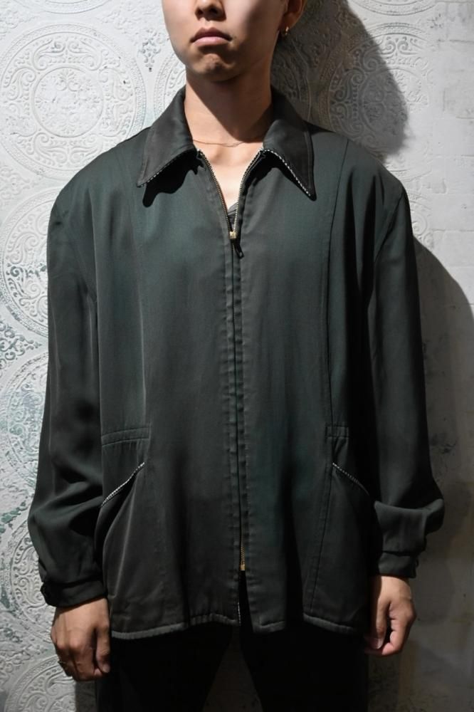 us 1950's rayon gabardine reversible jacket