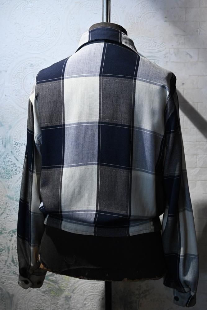 us 1950's rayon slab  check reversible jacket