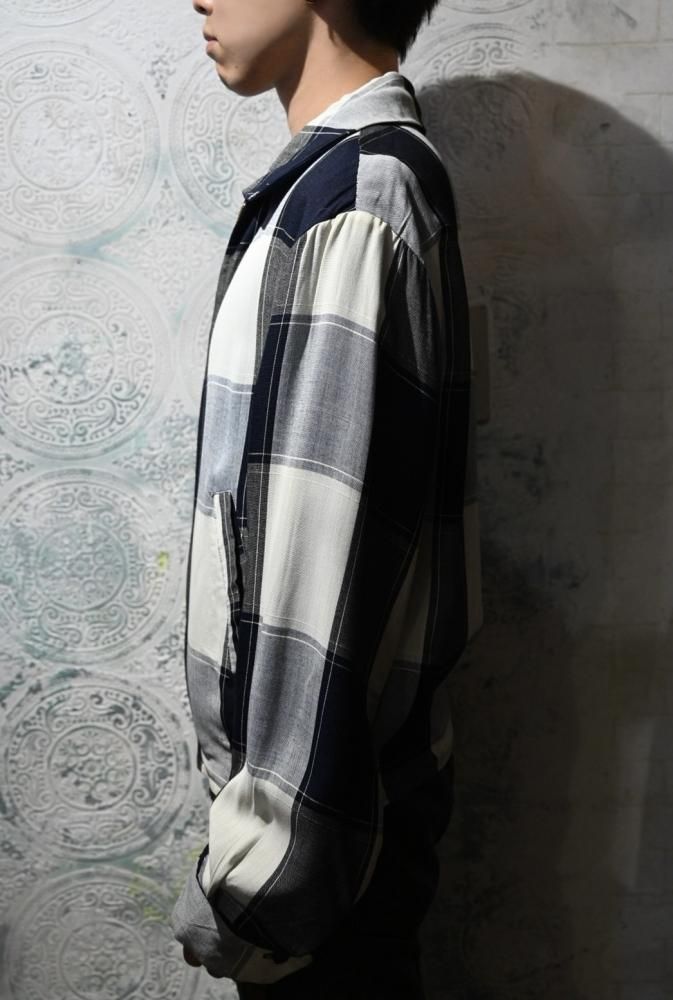 us 1950's rayon slab  check reversible jacket