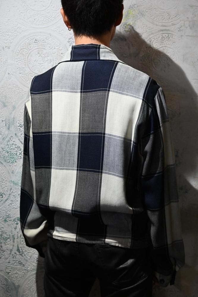 us 1950's rayon slab  check reversible jacket