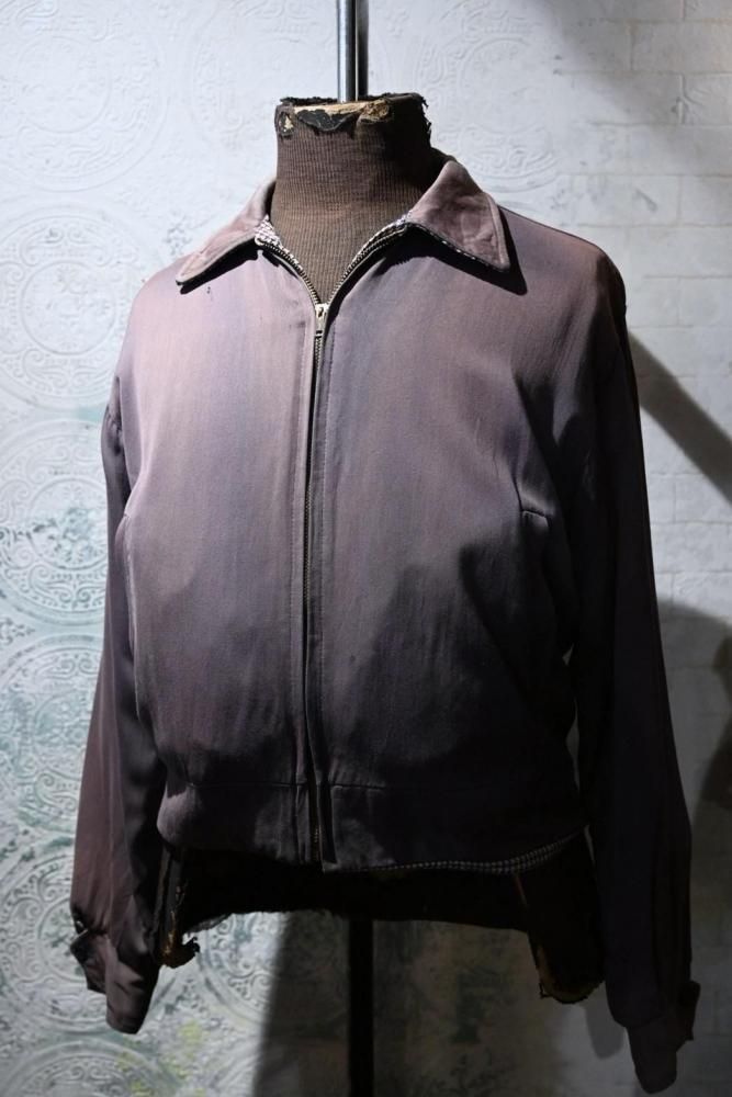 us 1950's rayon gaberdine reversible jacket