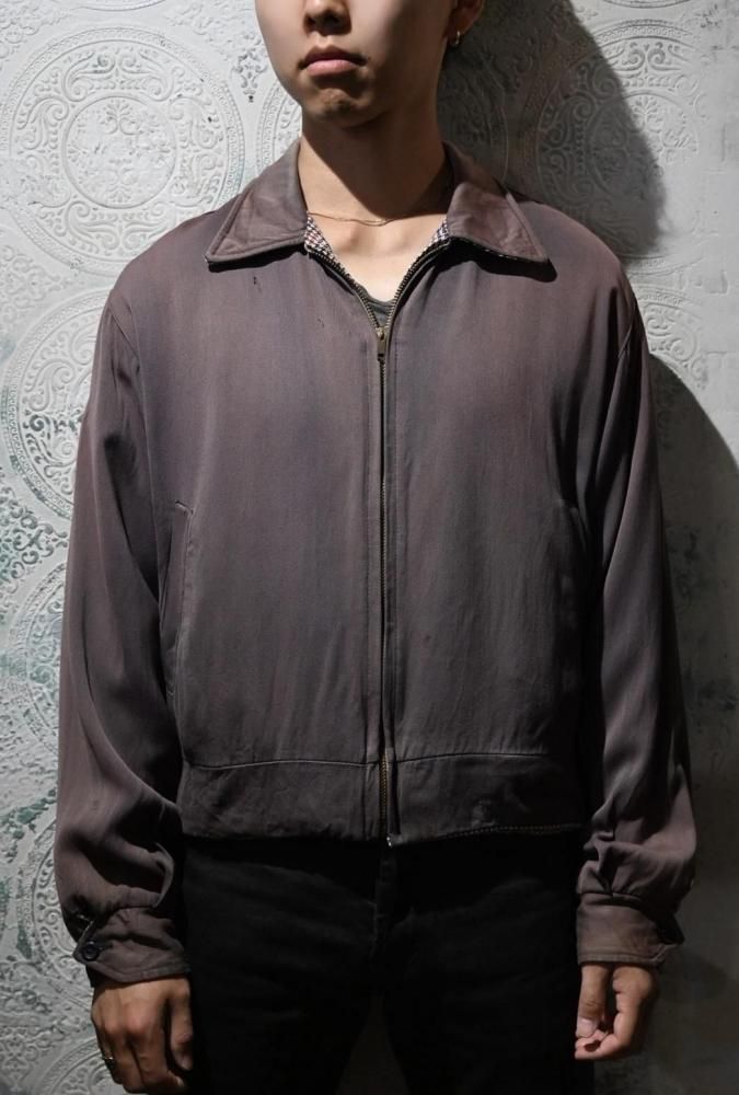 us 1950's rayon gaberdine reversible jacket