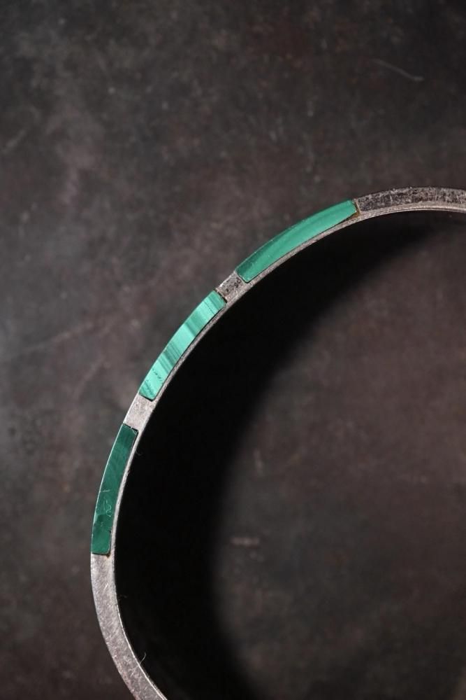 Vintage silver  malachite bracelet