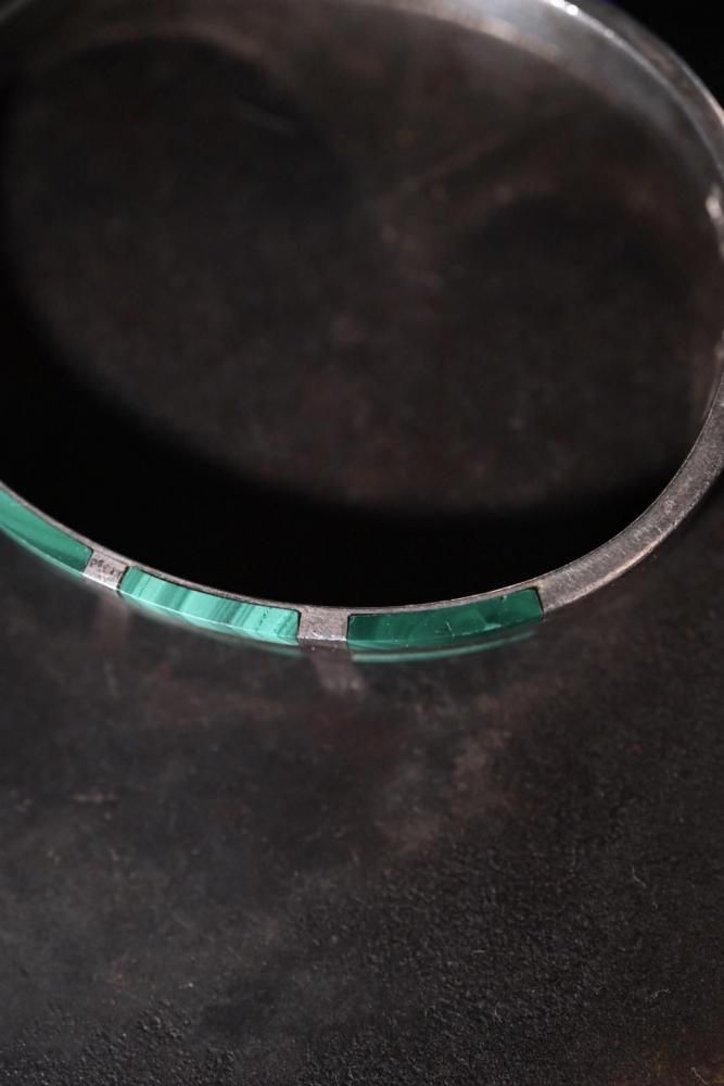 Vintage silver  malachite bracelet