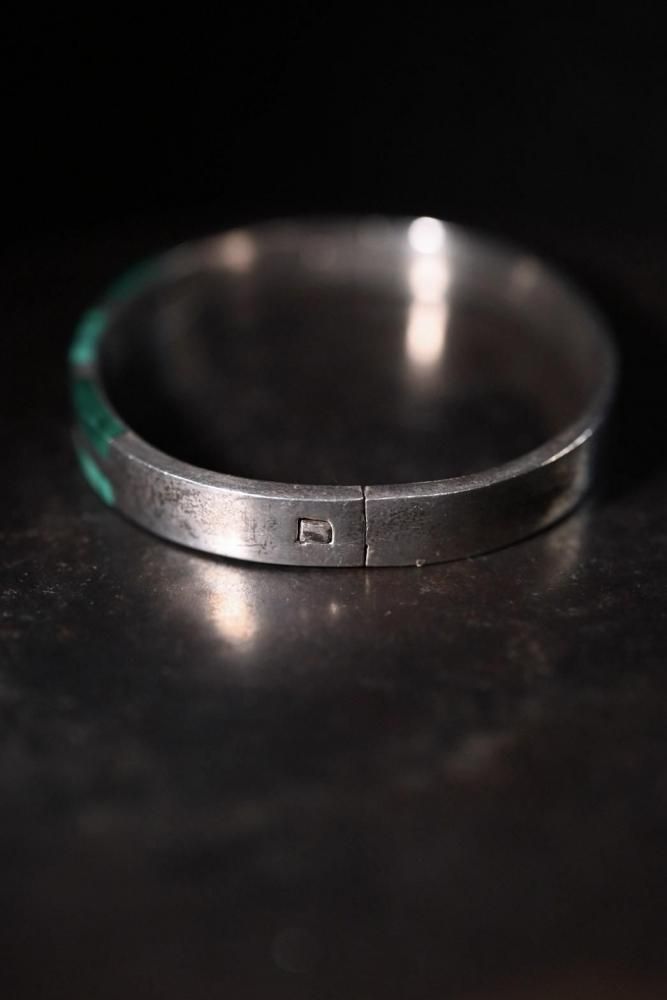 Vintage silver  malachite bracelet