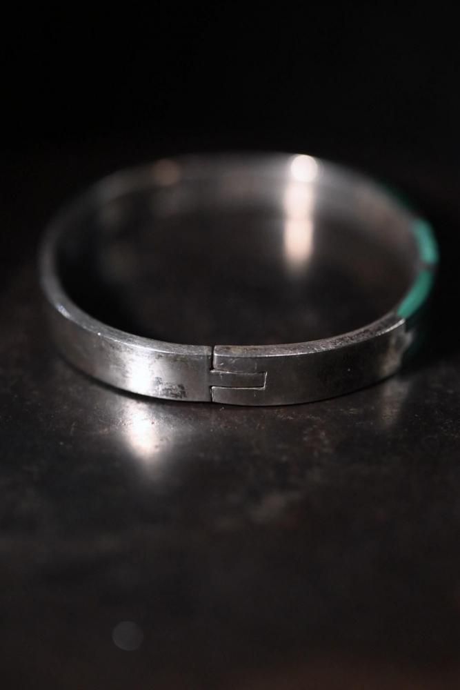 Vintage silver  malachite bracelet