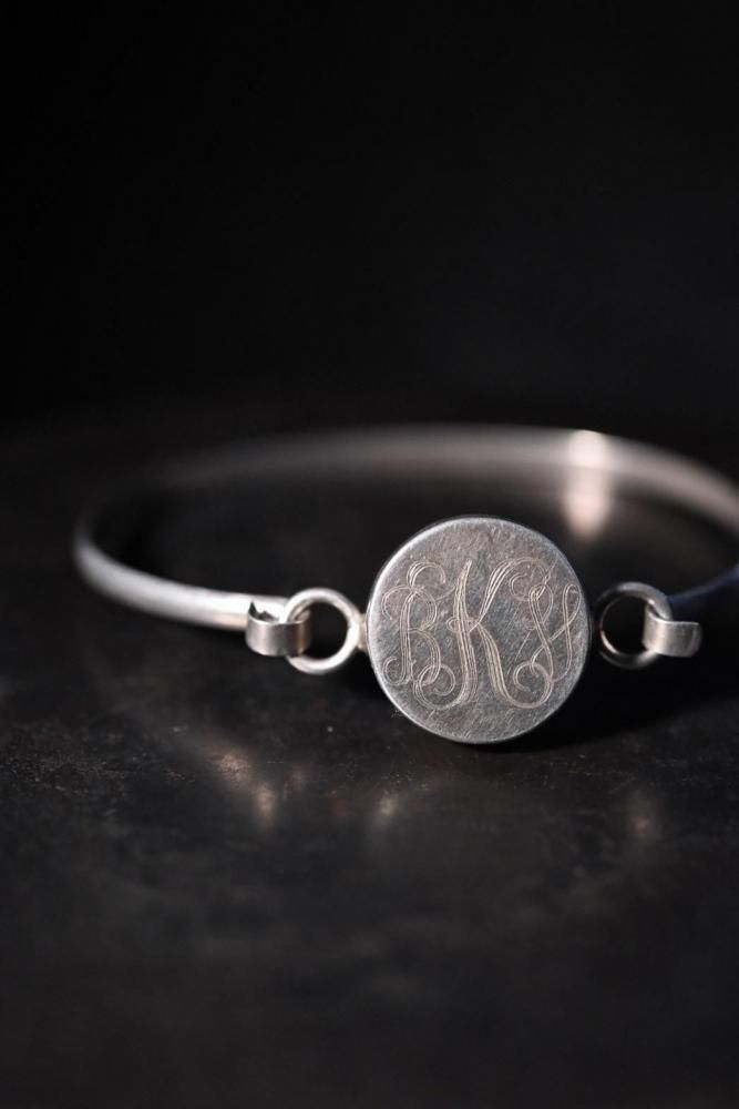 Vintage silver Initial bracelet