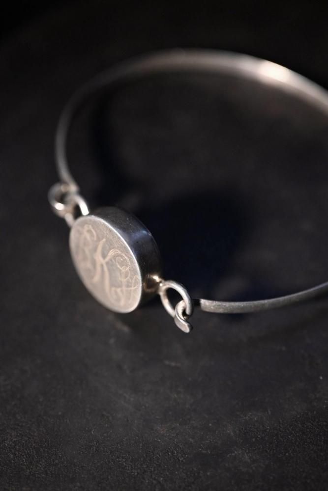 Vintage silver Initial bracelet