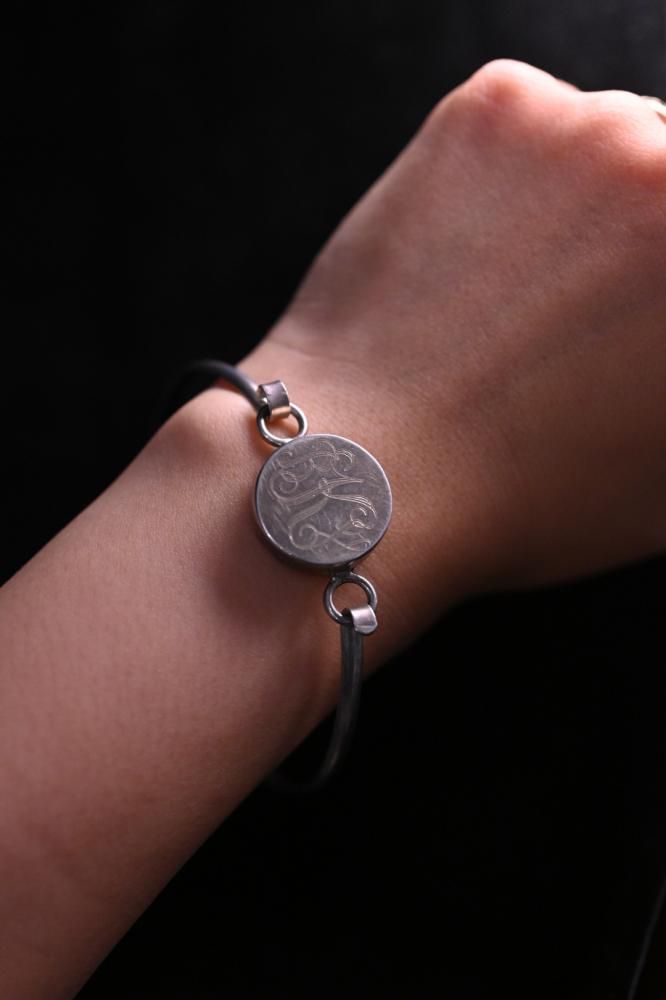 Vintage silver Initial bracelet