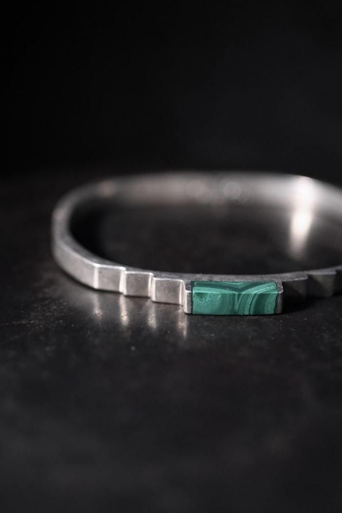 Vintage silver  malachite bracelet