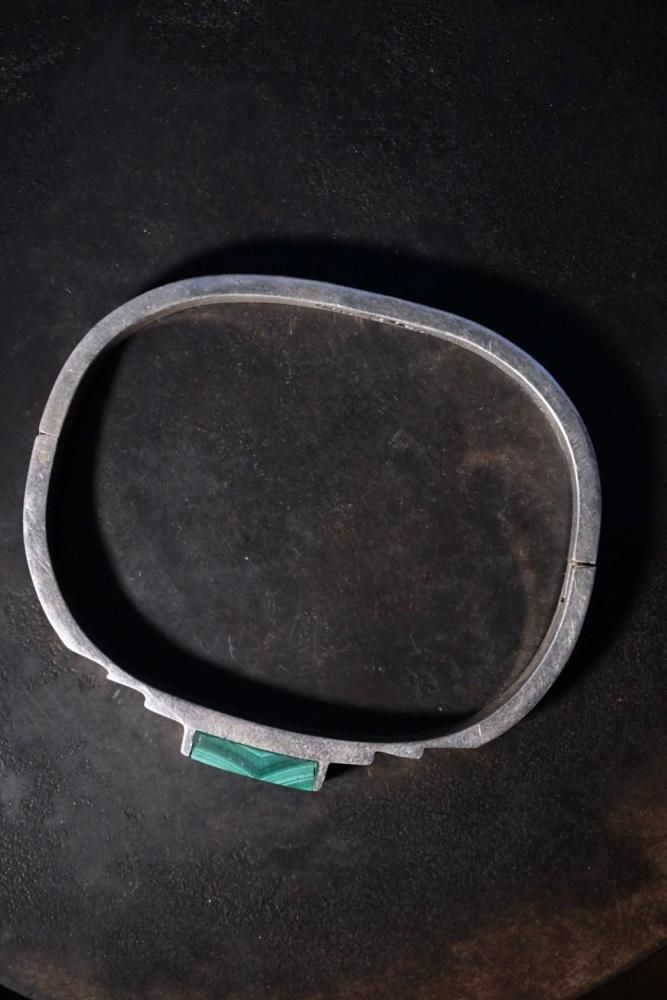 Vintage silver  malachite bracelet