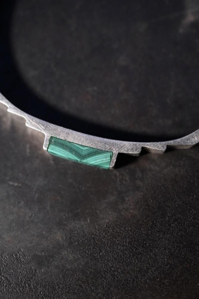 Vintage silver  malachite bracelet