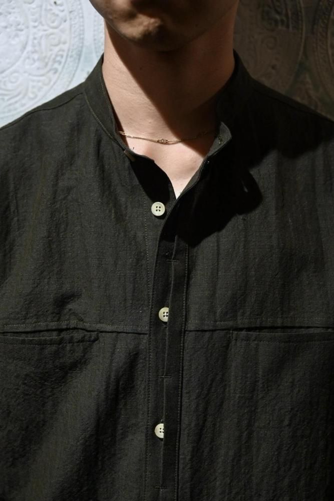 Verthandi carlisle band collar shirt