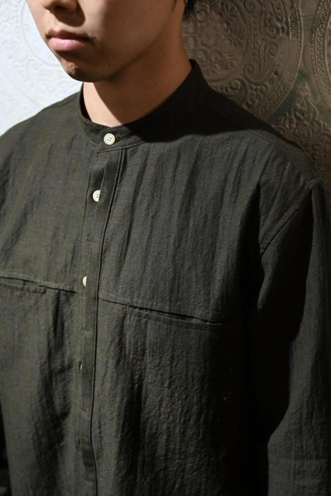 Verthandi carlisle band collar shirt