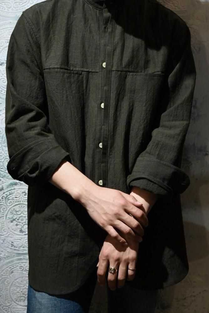Verthandi carlisle band collar shirt